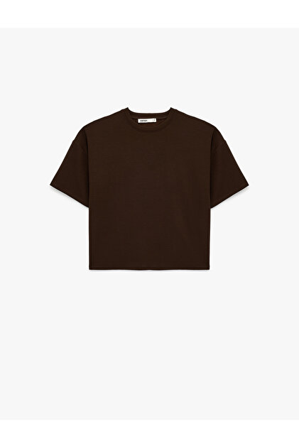 Women'S Brown Crew Neck T-Shirt