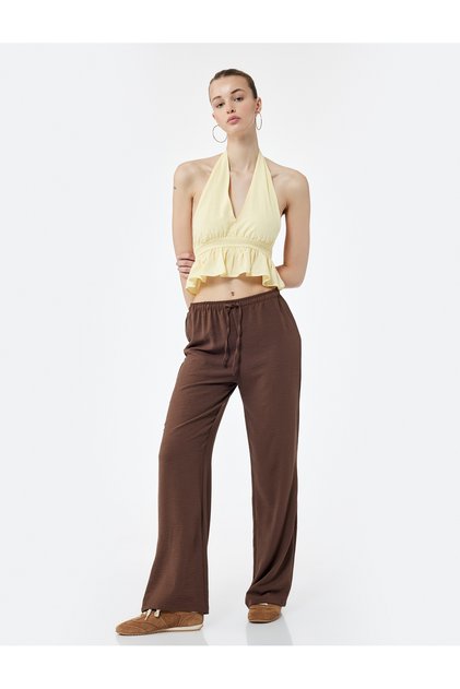 Women'S Brown Drawstring Pants