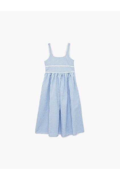 Girl'S Blue Check Gingham Dress