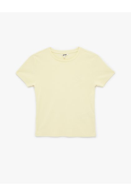 Women'S Yellow Ribbed T-Shirt