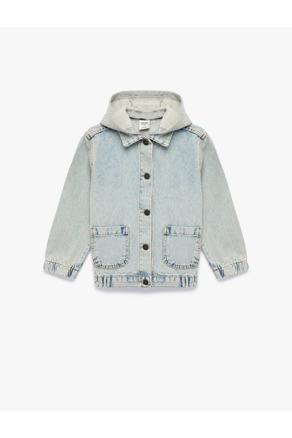 Boy'S Light Indigo Hooded Jean Jacket