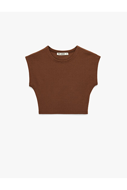 Women'S Brown Crop T-Shirt
