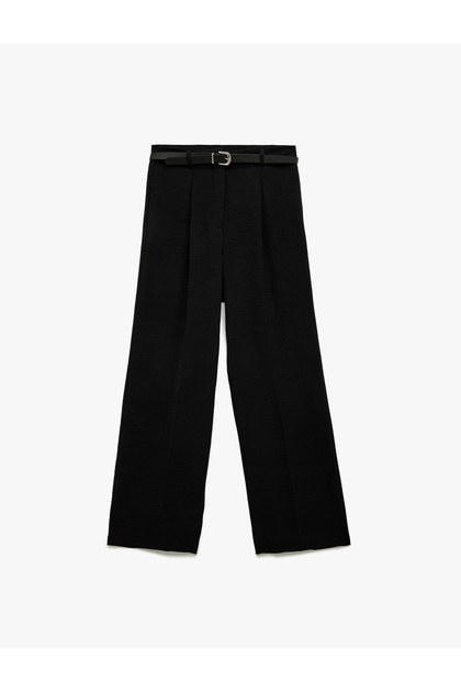 Women'S Black Wide Leg Trousers
