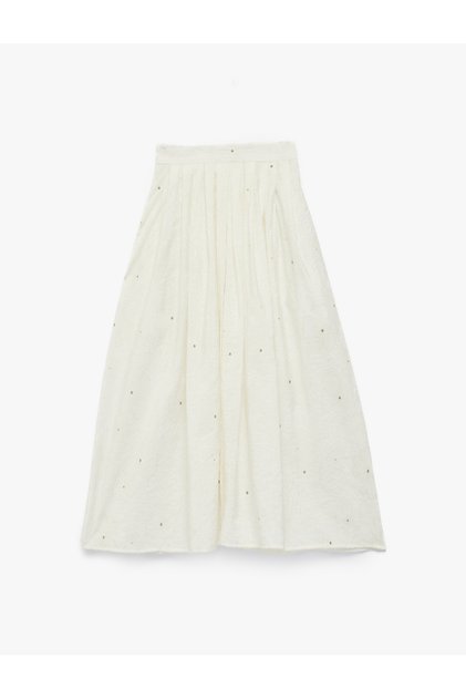 Girl'S Ecru Design Floral Viscose Skirt