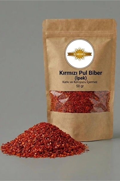 Kırmızı Pul Biber (Maraş İpek Pul Biber – Pul Biber – Red Pepper Flakes ) Doğal Baharat 50 Gr