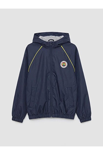 Lacivert Fenerbahçe Lisanslı Kapüşonlu Erkek Çocuk Yağmurluk (S6)