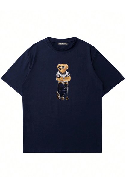 Unisex Teddy Golfer Printed Crew Neck Oversize Tshirt