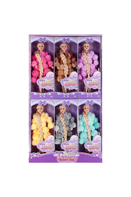 Jucarie papusa Trendy Girl 29cm cu haina de blana, diverse modele, +3 ani, MegaCreative, 543701