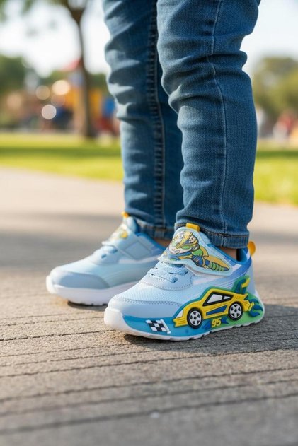 153 Erkek Bebek Mavi Işıklı Rahat Sneaker
