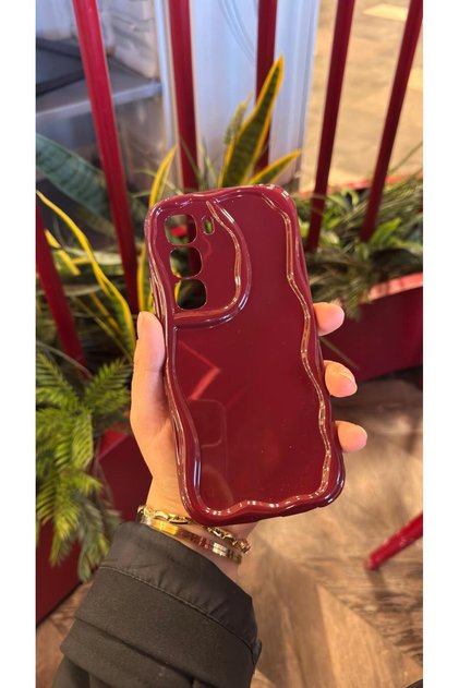 VİVO Y19S BORDO DALGALI TELEFON KILIFI