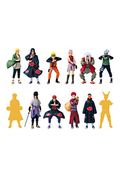 BANDAI Naruto Actıon Fıgure - Anıme Manga Figür Biblo 8 Cm - 6 Lı