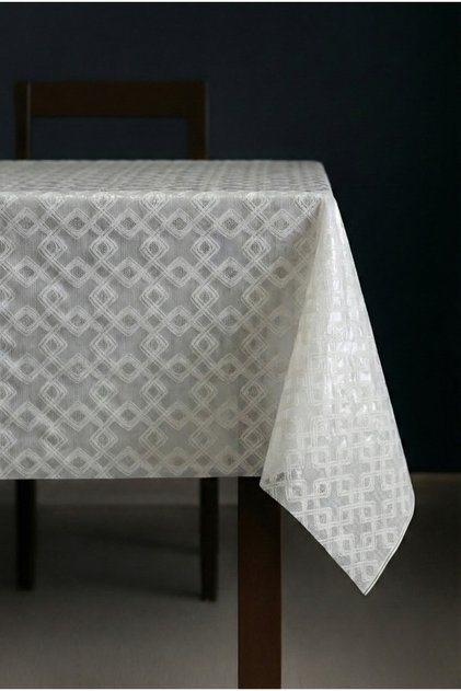 Luxurious Patterned Wicker PVC Transparent-Coated Oilcloth Tablecloth Waterproof, Wipeable, and Durable