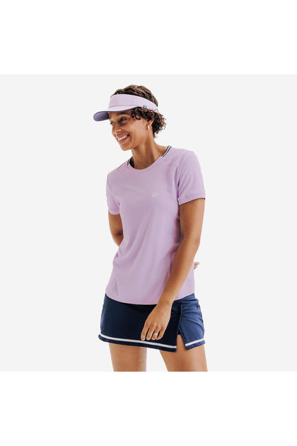 Kuikma Kadın Bisiklet Yaka Tenis Tişörtü - Mor/Lila - Dry