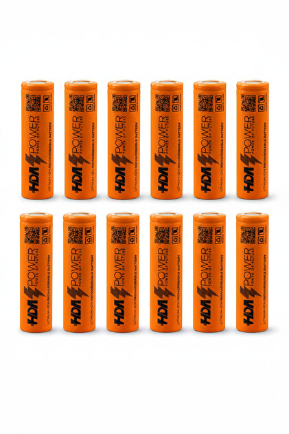 HDA 18650 3.7V 2000mAh 3C/1C Şarj Edilebilir Li-ion Pil 12 Adet