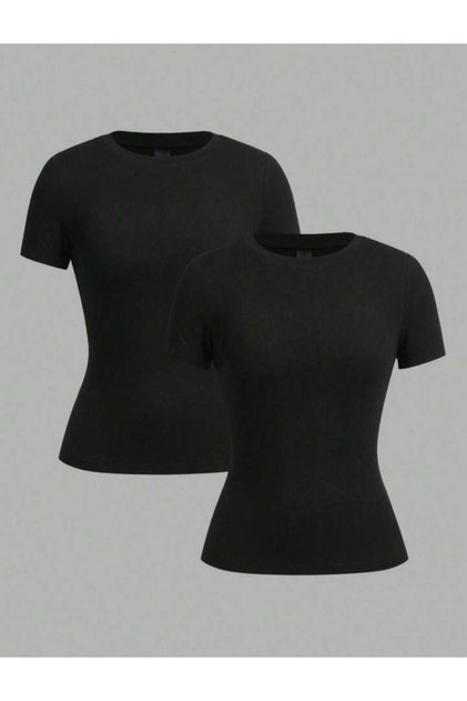 Cotton Soft Textured Comfortable Straight Cut Short Sleeve Crewneck Bluz-Body-Tshirt