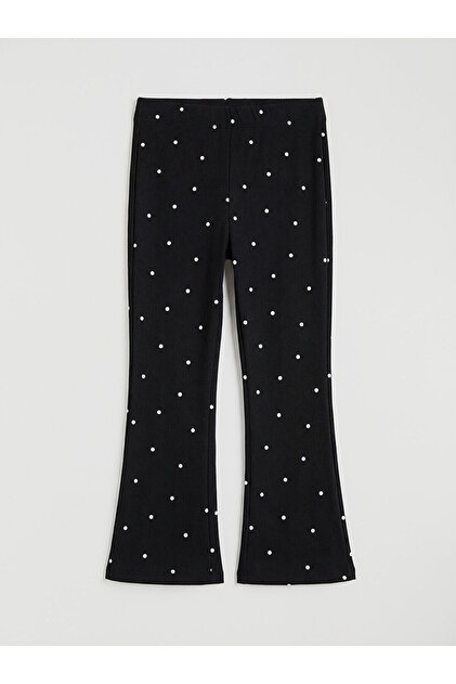 Lcw Kids Black Flared Leggings for Girls