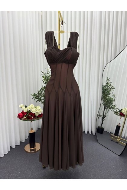 white fitted formal dress Amore Maxi Dress Dark Chocolate