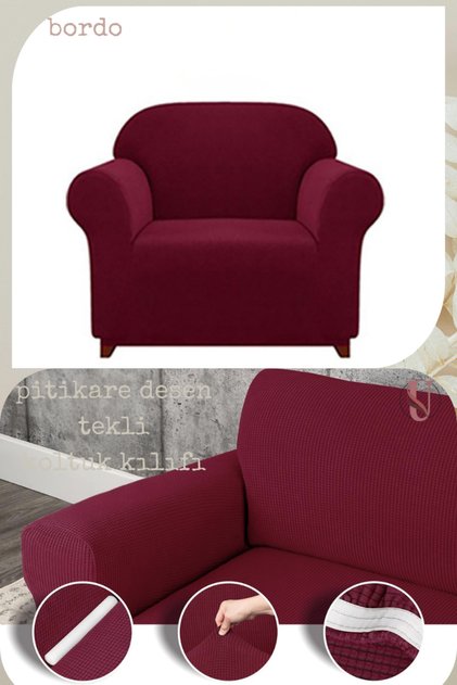 Lycra Single Sofa Cover, Elastic Rubberized Sofa Cover with Pitikare Pattern, Single Size