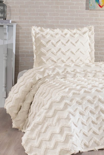 Vi̇ctori̇a 2-Piece Single Bedding Set Ecru