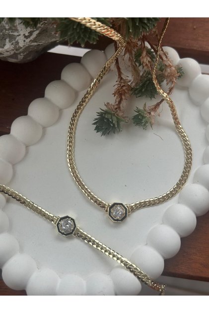 Serenay kolye 14k çelik kuyum model hasır kolye