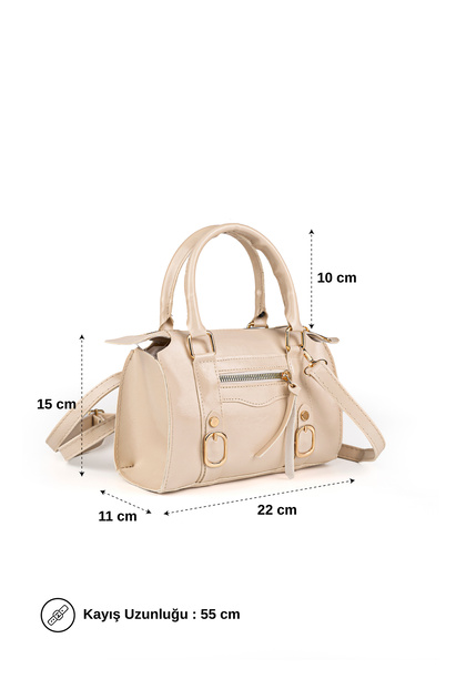 Alia Women's Vintage Design Buckle Detailed Zippered Daily Hand Shoulder and Crossbody Bag