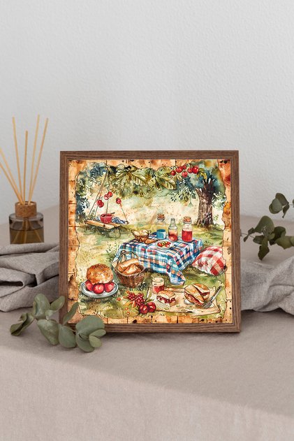 Wooden Framed Square Table Tk2956