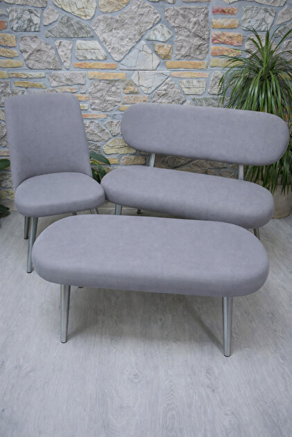 Bench and Pouf Set Cover Set - 2 Chairs, 1 Bench, 1 Pouf Cover