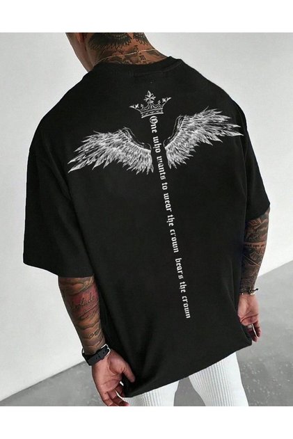 Men's Crowned Wing Back Printed T-Shirt