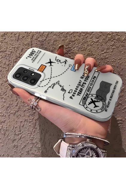 Samsung Galaxy A23 Compatible Silicone Edge Hard Back Anti-Fall Phone Case with Airplane Pattern
