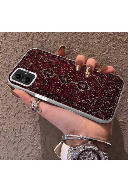 Samsung Galaxy A05 Compatible Silicone Edge Hard Back Anti-Fall Phone Case with Kilim Pattern