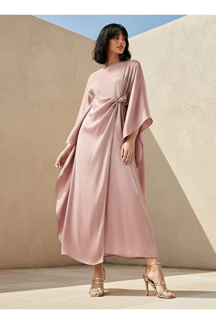 Cape Kaftan Women Dress with Knot Buckle Detail