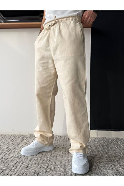 Raw Linen Baggy Pants