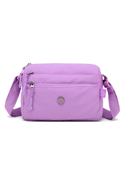 Lilac Women's Shoulder Bag Lightweight Fabric Multi-Pocket Crossbody Long Strap