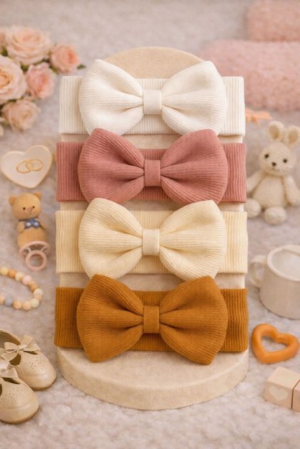 Baby Girl & Child Bowknot Bandana Set of 4