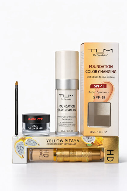 Σετ Machiaj – Foundation που Αλλάζει Χρώμα SPF15 + Κονσίλερ HD Pitaya + Τζελ Eyeliner Inglot AMC