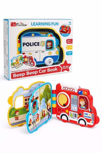 Carte Interactiva Educativa Bebe – Vehicule cu Sunete si Lumini, Copii 1+ Ani