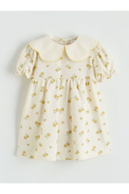 Lcw Baby Bebe Collar Floral Patterned Baby Girl Dress