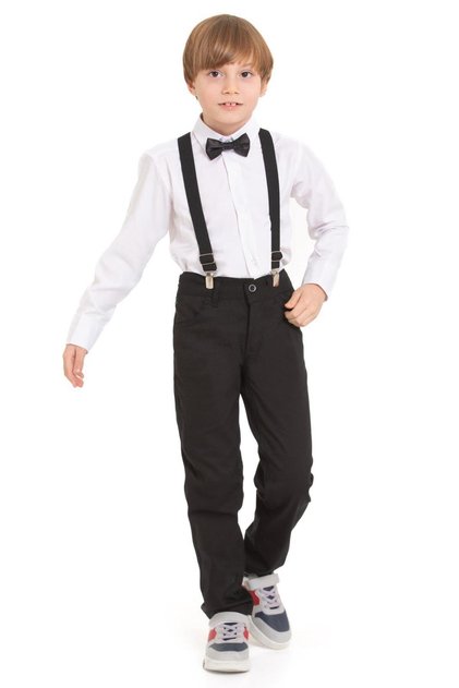23 April Men's Combined Shirt Pants Suspenders Bow Tie
