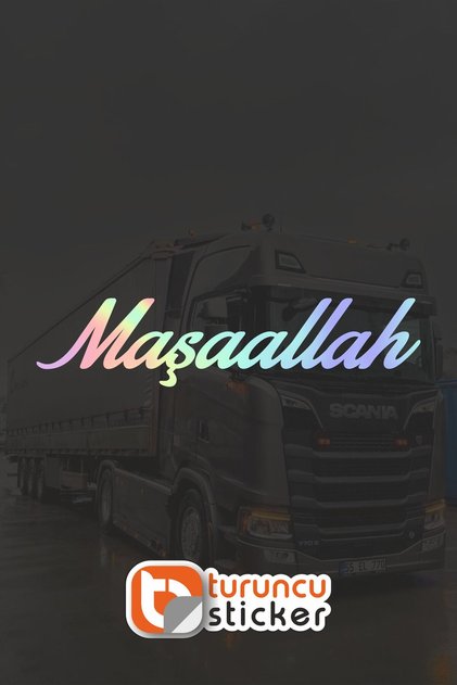Maşallah Sticker Etiket 20x4.5 cm – Araç – Motor – Laptop - Kask Etiket Sticker
