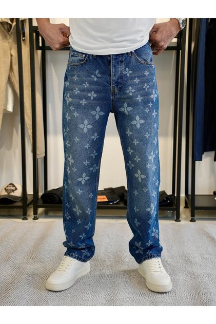 Özel Desenli Denim Pantolon