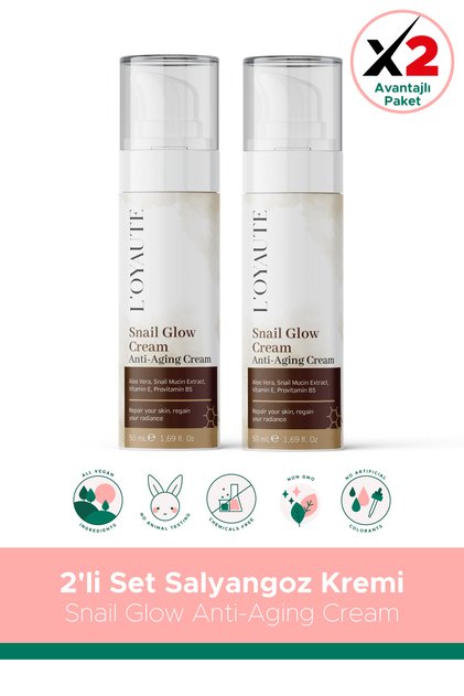Snail Extract Anti-Aging Cream Snail Glow Anti-Aging Cream 50 ml Set of 2