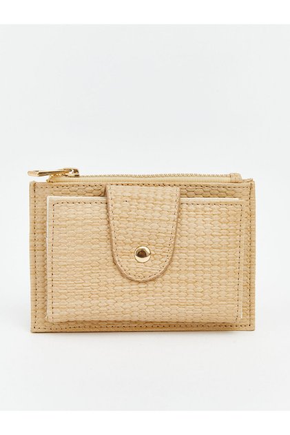 Zippered Straw-Looking Women's Wallet (S6)