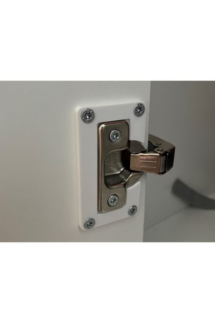 2-Piece Cabinet Door Hinge Repair Plate Reinforcement Apparatus