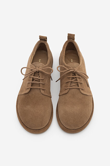 Marjin Kadın Hakiki Deri Kadın Bağcıklı Maskülen Loafer Günlük