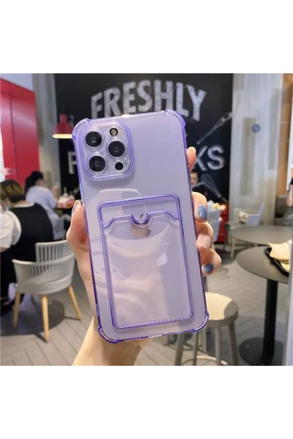 Iphone 17 (6.3 inç) Uyumlu Şeffaf Kartlıklı Silikon Kılıf