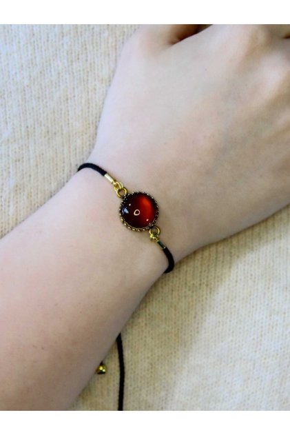 Natural Stone Agate Natural Stone Adjustable Women's Bracelet with Elevator Feature Eub10A