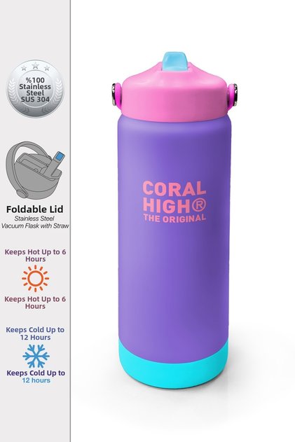 Purple Folding Spout Steel Thermos 650 ml 38354