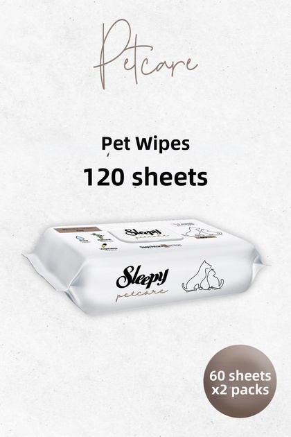 Petcare Pet Wet Towel 60 Sheets X2 Pieces