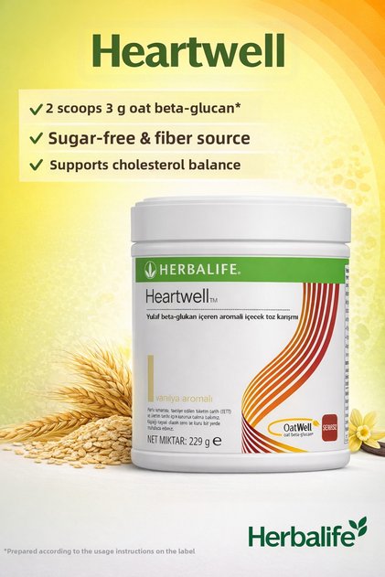 Heartwell Oat Beta Glucan Powder Sugar-Free Vanilla Flavor 229g