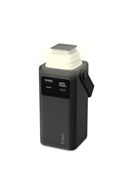 Power Ttec PowerSlim LCD Powerbank 20.000 MAh Con USB-C - Batteria Esterna Sottile Con Display